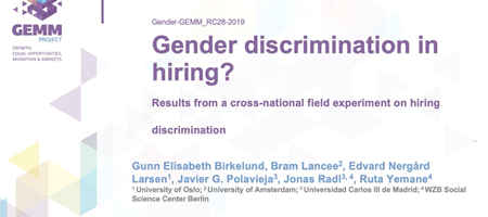 Gunn Elisabeth Birkelund: Gender discrimination in hiring