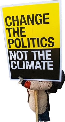 Change the politics. Not the climate. Foto: Mostphotos