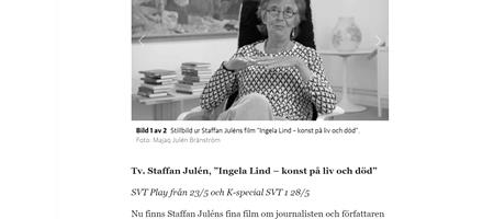 Konsten som räddning: Staffan Julén porträtterar Ingela Lind
